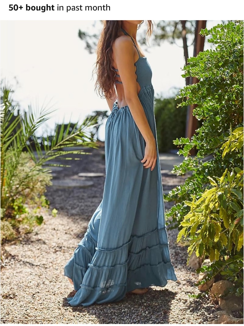White Smocked Maxi Dress with Ruffle Tiers